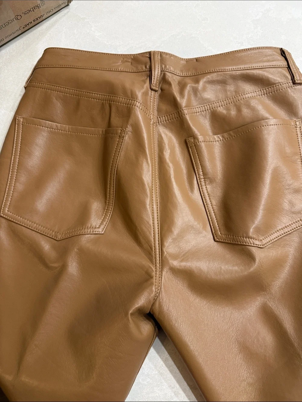 Citizen women's Jolene  Brown Faux Leather Jeans
